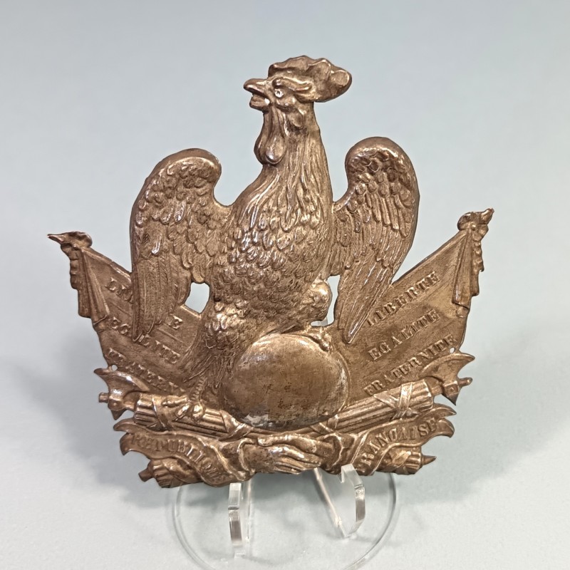 PLAQUE DE SHAKO MODELE 1848 LOUIS PHILIPPE SECONDE REPUBLIQUE DE LA GARDE NATIONALE