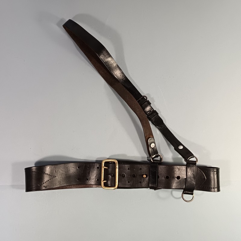 CEINTURON ET BAUDRIER EN CUIR NOIR POUR LA POLICE LA GENDARMERIE LES OFFICIERS ET SOUS OFFICIERS
