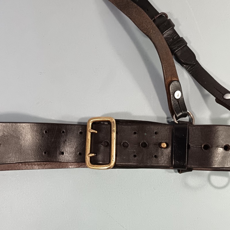 CEINTURON ET BAUDRIER EN CUIR NOIR POUR LA POLICE LA GENDARMERIE LES OFFICIERS ET SOUS OFFICIERS