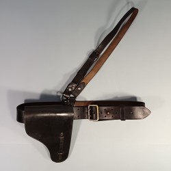 CEINTURON BAUDRIER ET ETUI PA RUBIS EN CUIR NOIR POUR LA POLICE LA GENDARMERIE LES OFFICIERS ET SOUS OFFICIERS