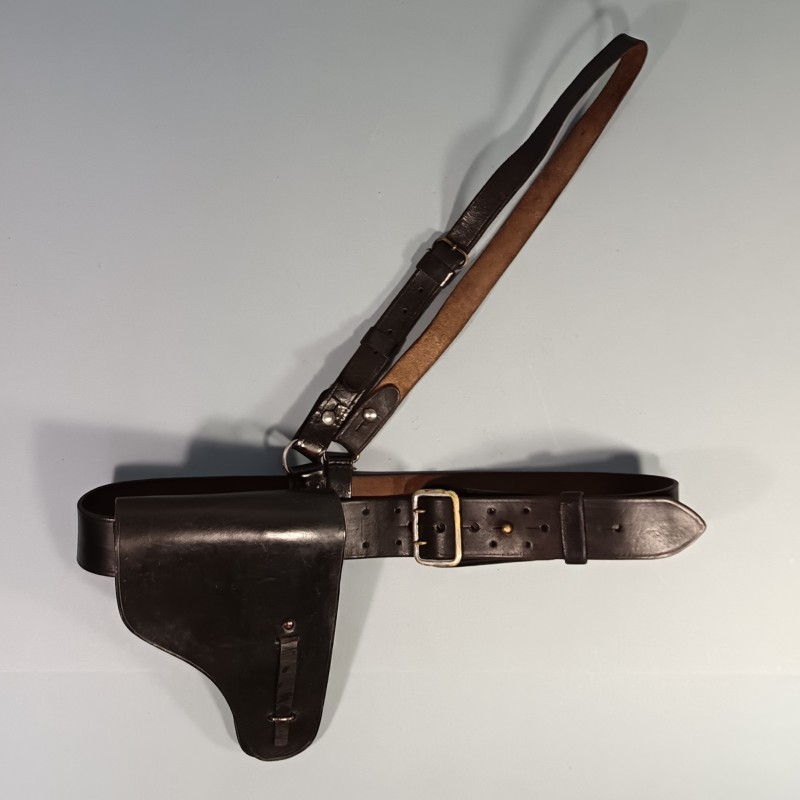 CEINTURON BAUDRIER ET ETUI PA RUBIS EN CUIR NOIR POUR LA POLICE LA GENDARMERIE LES OFFICIERS ET SOUS OFFICIERS