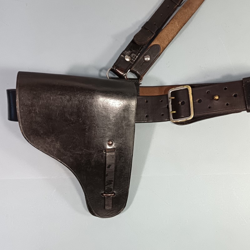 CEINTURON BAUDRIER ET ETUI PA RUBIS EN CUIR NOIR POUR LA POLICE LA GENDARMERIE LES OFFICIERS ET SOUS OFFICIERS