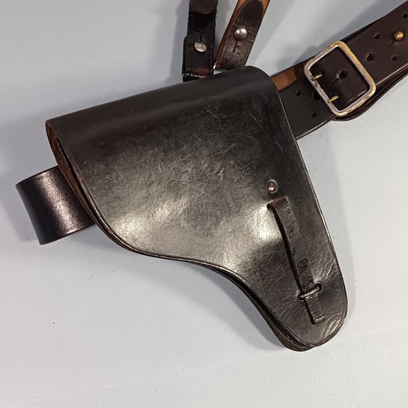 CEINTURON BAUDRIER ET ETUI PA RUBIS EN CUIR NOIR POUR LA POLICE LA GENDARMERIE LES OFFICIERS ET SOUS OFFICIERS