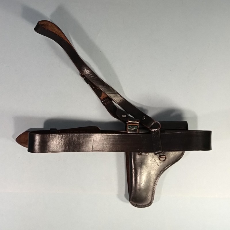 CEINTURON BAUDRIER ET ETUI PA RUBIS EN CUIR NOIR POUR LA POLICE LA GENDARMERIE LES OFFICIERS ET SOUS OFFICIERS