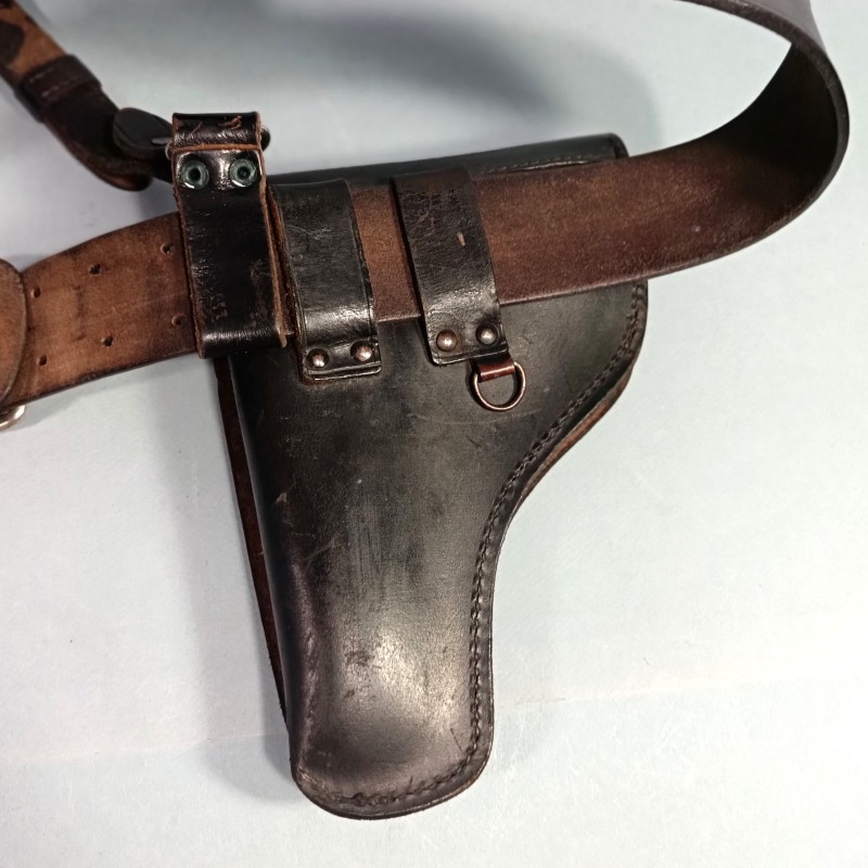 CEINTURON BAUDRIER ET ETUI PA RUBIS EN CUIR NOIR POUR LA POLICE LA GENDARMERIE LES OFFICIERS ET SOUS OFFICIERS