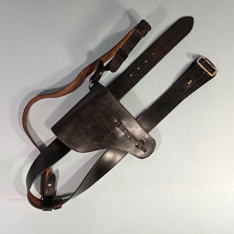 CEINTURON BAUDRIER ET ETUI PA RUBIS EN CUIR NOIR POUR LA POLICE LA GENDARMERIE LES OFFICIERS ET SOUS OFFICIERS