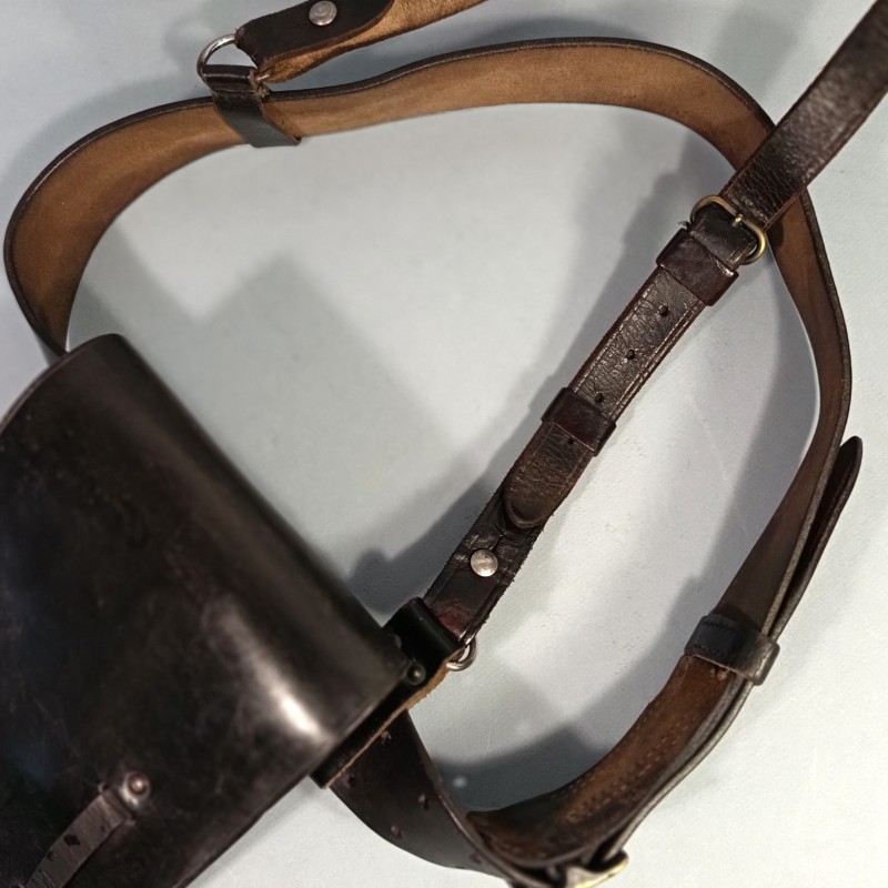 CEINTURON BAUDRIER ET ETUI PA RUBIS EN CUIR NOIR POUR LA POLICE LA GENDARMERIE LES OFFICIERS ET SOUS OFFICIERS