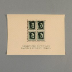 BLOCK FEUILLET DE 4 TIMBRES ALLEMAND III ème REICH ADOLF HITLER NUREMBERG 1937 JOUR DU PARTI