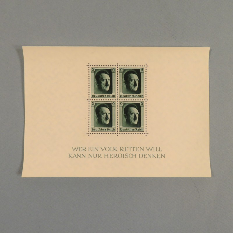 BLOCK FEUILLET DE 4 TIMBRES ALLEMAND III ème REICH ADOLF HITLER NUREMBERG 1937 JOUR DU PARTI