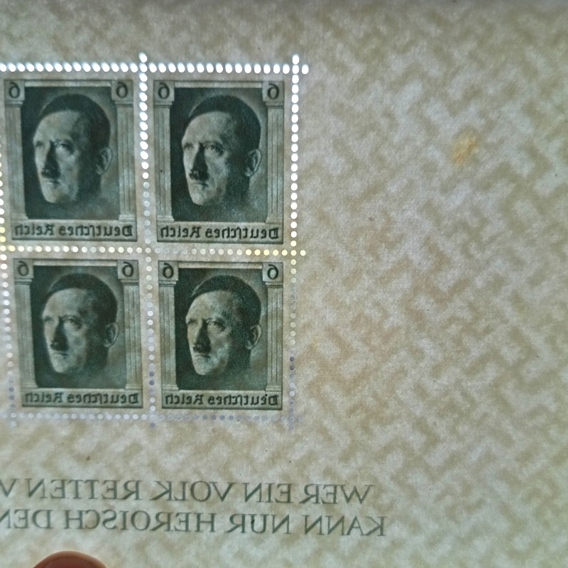 BLOCK FEUILLET DE 4 TIMBRES ALLEMANDS IIIème REICH ADOLF HITLER