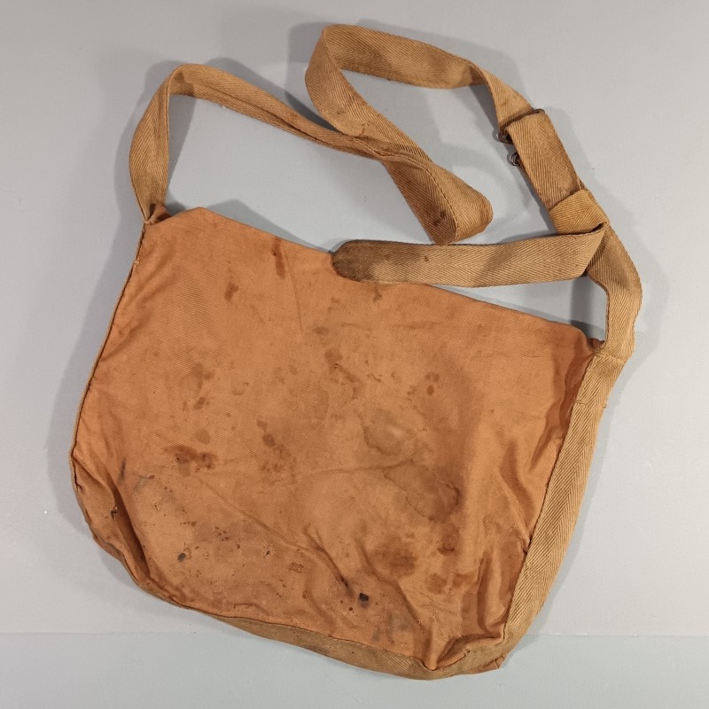 SAC OU MUSETTE BELLE COULEUR CACHOU ARMEE FRANCAISE MODELE 1892 FABRICANT OU USINE OUVROIR DE JAVEL A PARIS