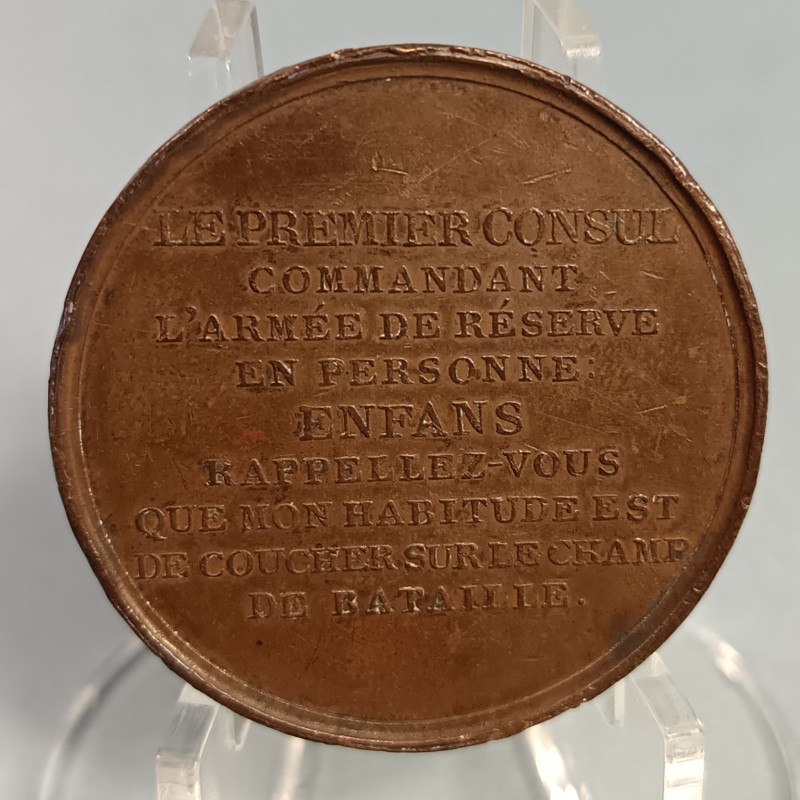 MEDAILLE BONAPARTE PREMIER CONSUL BATAILLE DE MARENGO 24 ET 26 PRAIRIAL DE L'AN 8