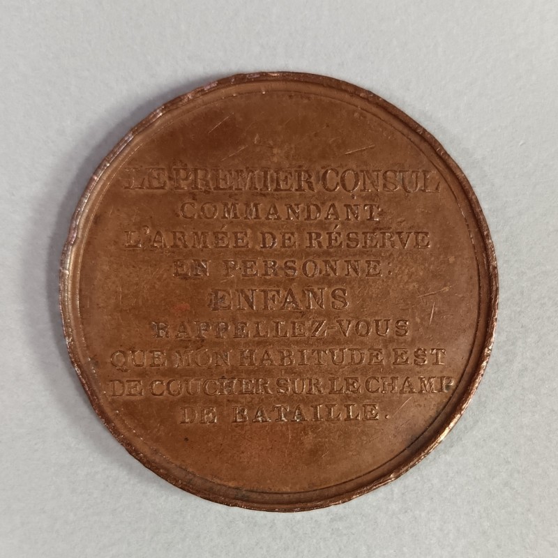 MEDAILLE BONAPARTE PREMIER CONSUL BATAILLE DE MARENGO 24 ET 26 PRAIRIAL DE L'AN 8