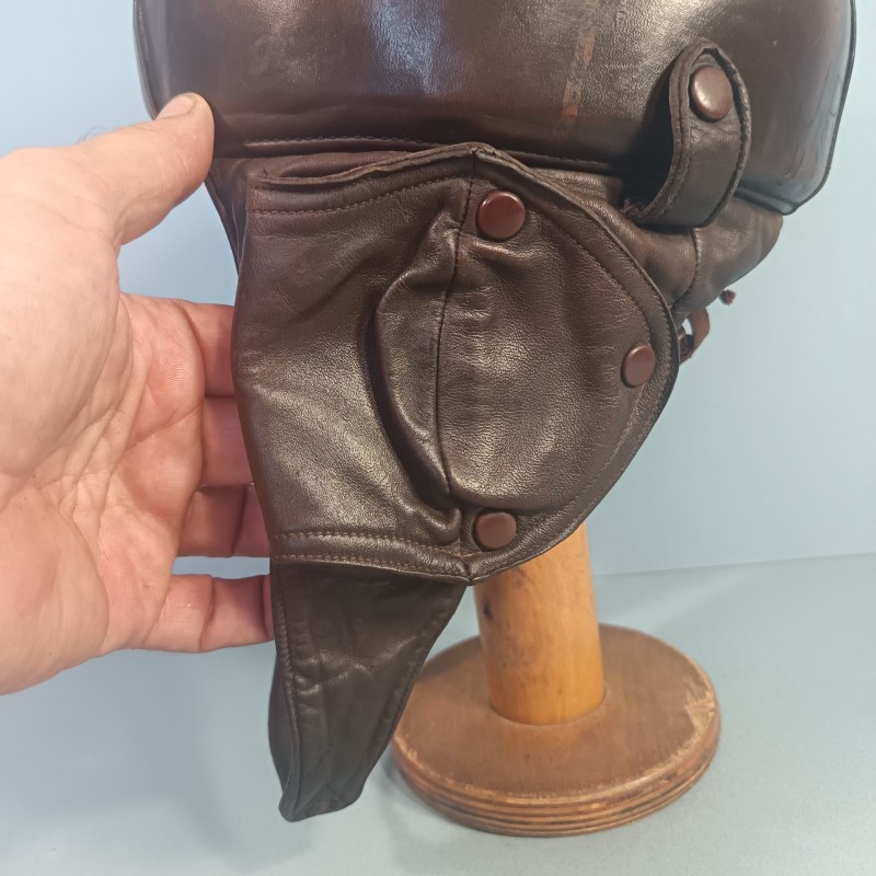 CASQUE DE PILOTE AVIATION 1940 EN CUIR GUENEAU AIRAILE OU ZINSZNER