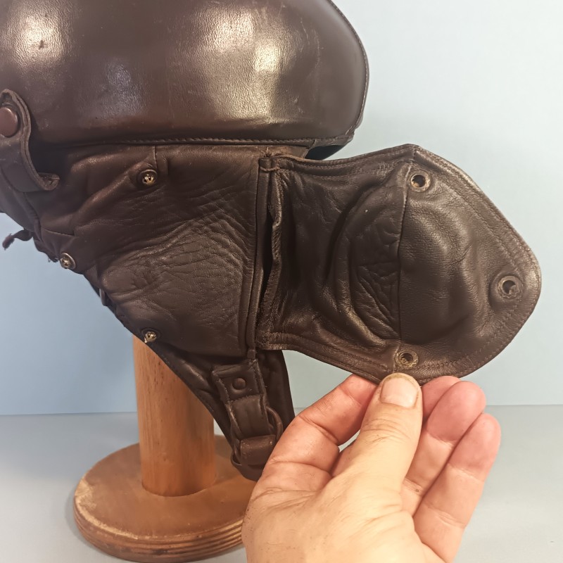 CASQUE DE PILOTE AVIATION 1940 EN CUIR GUENEAU AIRAILE OU ZINSZNER
