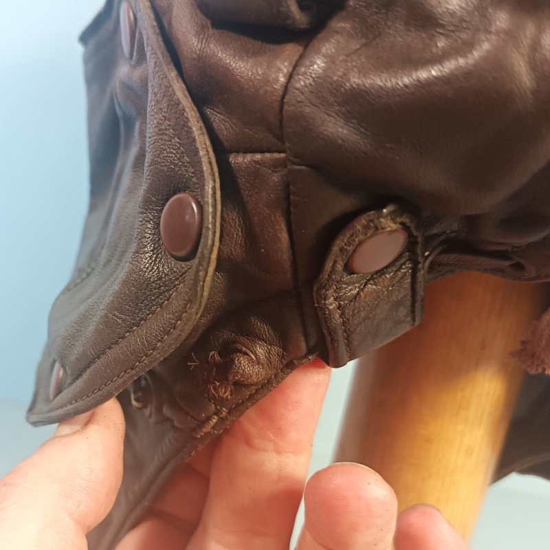 CASQUE DE PILOTE AVIATION 1940 EN CUIR GUENEAU AIRAILE OU ZINSZNER
