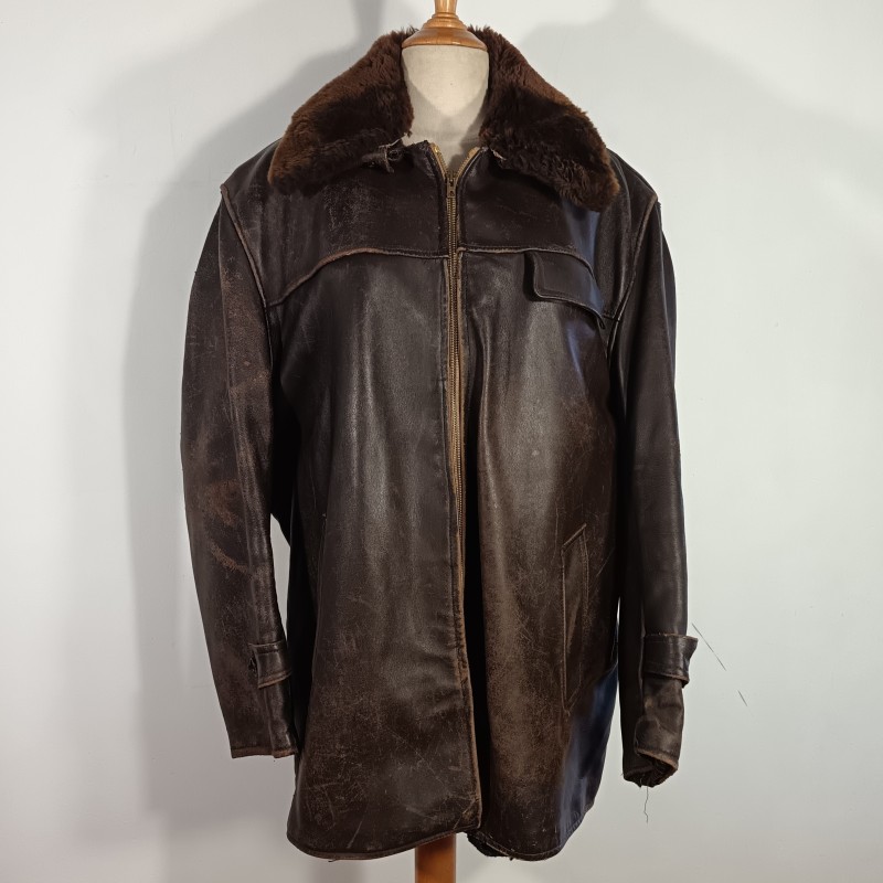 BLOUSON CUIR OU VESTE AVIATION ARMEE DE L'AIR ANNEES 1950 FABRICATION CIVIL OU MILITAIRE VINTAGE