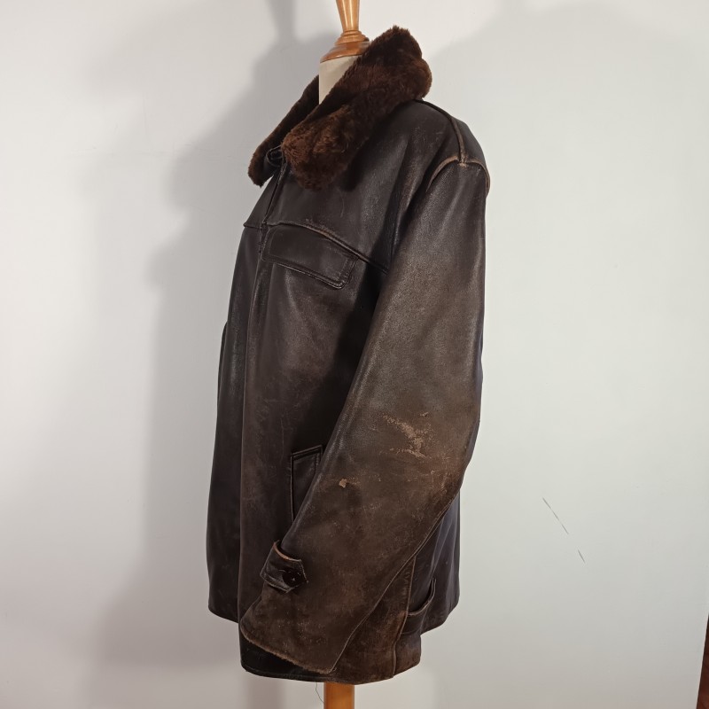 BLOUSON CUIR OU VESTE AVIATION ARMEE DE L'AIR ANNEES 1950 FABRICATION CIVIL OU MILITAIRE VINTAGE