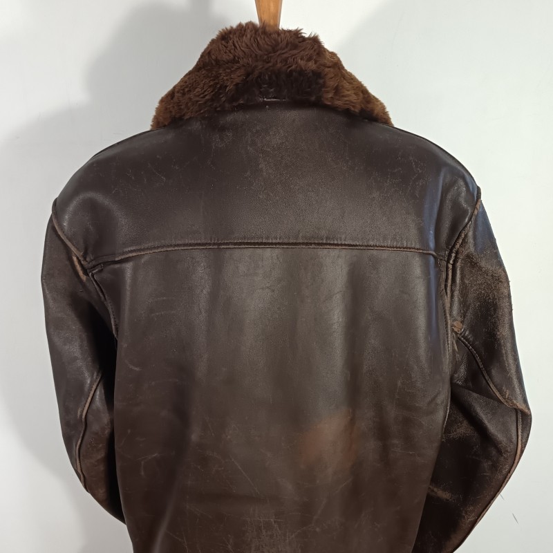 BLOUSON CUIR OU VESTE AVIATION ARMEE DE L'AIR ANNEES 1950 FABRICATION CIVIL OU MILITAIRE VINTAGE