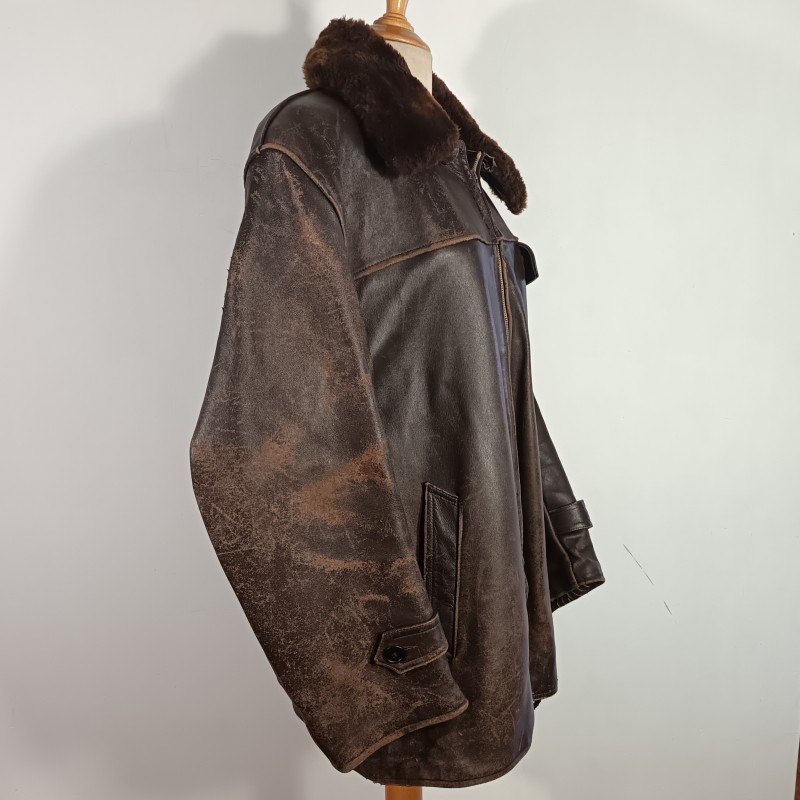 BLOUSON CUIR OU VESTE AVIATION ARMEE DE L'AIR ANNEES 1950 FABRICATION CIVIL OU MILITAIRE VINTAGE
