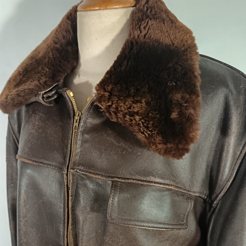 BLOUSON CUIR OU VESTE AVIATION ARMEE DE L'AIR ANNEES 1950 FABRICATION CIVIL OU MILITAIRE VINTAGE