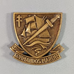INSIGNE MILITAIRE POUR BERET VERT DES COMMANDOS MARINE FABRICATION DRAGO PARIS
