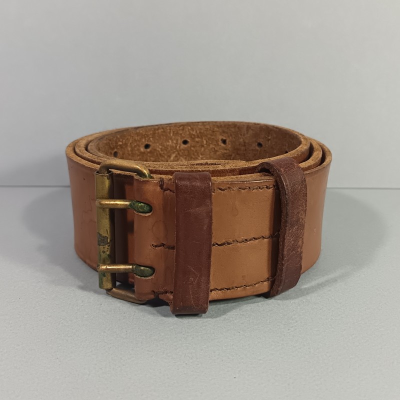 CEINTURON TROUPE EN CUIR MARRON MODELE 1903/1914 BOUCLE EN LAITON PREMIERE ET SECONDE GUERRE