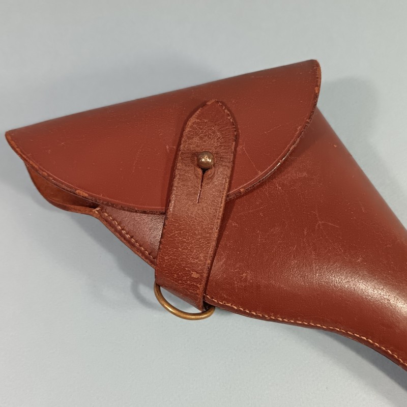 ETUI D'OFFICIER EN CUIR FAUVE POUR REVOLVER ST ETIENNE MODELE 1892 ETUI FABRICATION BIDAL A PARIS