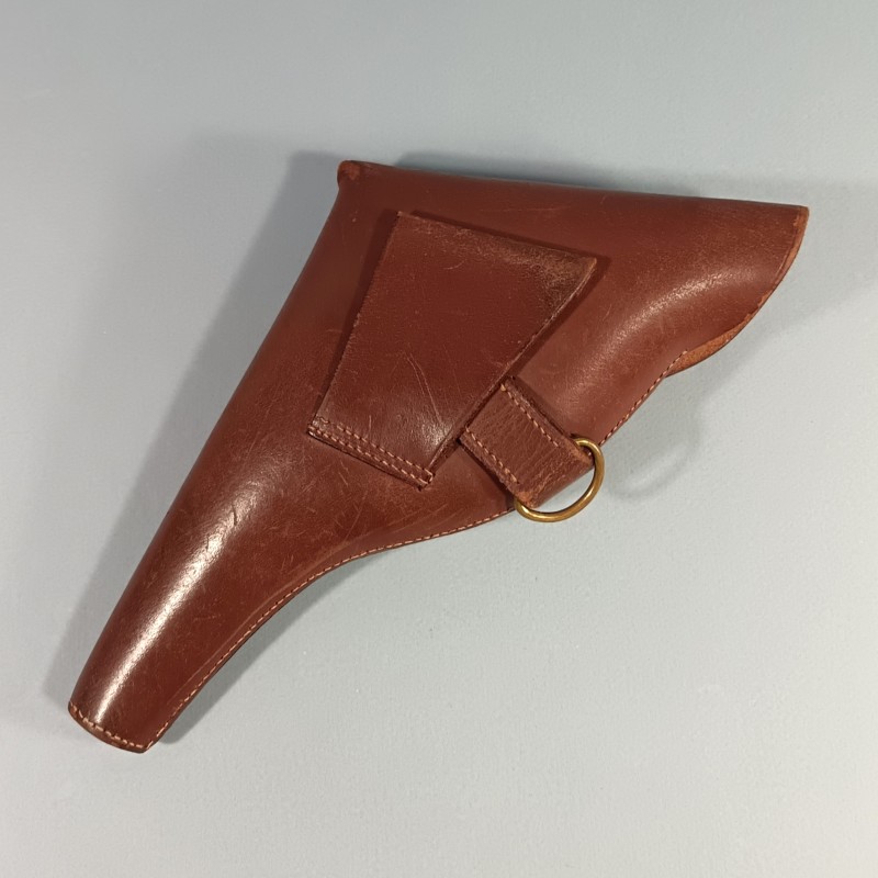 ETUI D'OFFICIER EN CUIR FAUVE POUR REVOLVER ST ETIENNE MODELE 1892 ETUI FABRICATION BIDAL A PARIS