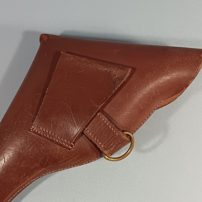 ETUI D'OFFICIER EN CUIR FAUVE POUR REVOLVER ST ETIENNE MODELE 1892 ETUI FABRICATION BIDAL A PARIS
