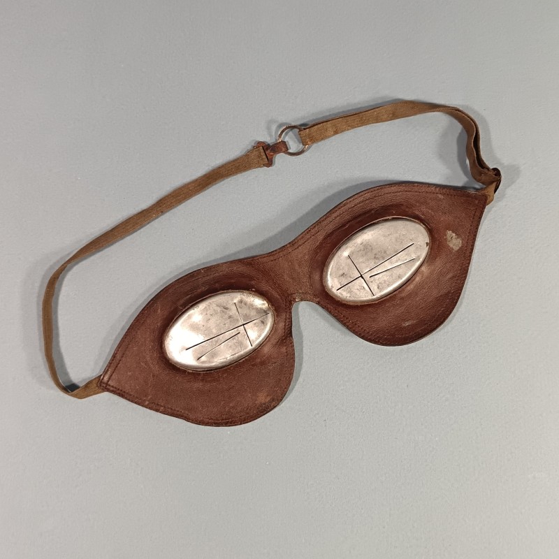LUNETTE DE GLACIER FABRICATION CIVIL OU MILITAIRE POUR CHASSEURS ALPINS OU GEBIRGSJAGER