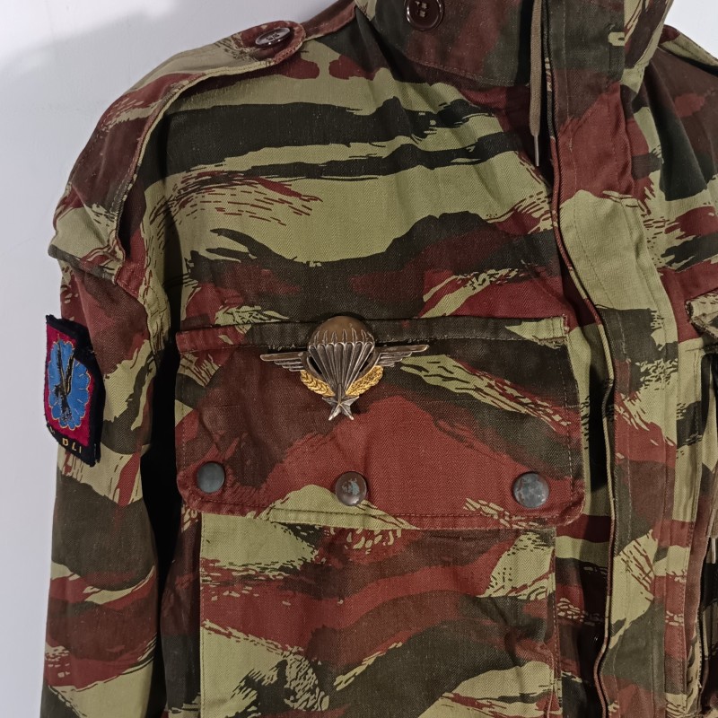 VESTE DE SAUT CAMOUFLEE DE PARACHUTISTE TAP MODELE 47/56 TROUPES AEROPORTEES 61 ème CT Cie DE TRANSMISSIONS