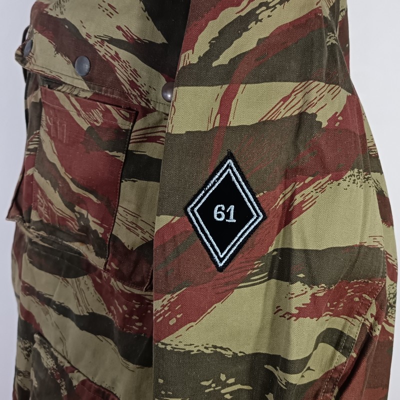 VESTE DE SAUT CAMOUFLEE DE PARACHUTISTE TAP MODELE 47/56 TROUPES AEROPORTEES 61 ème CT Cie DE TRANSMISSIONS