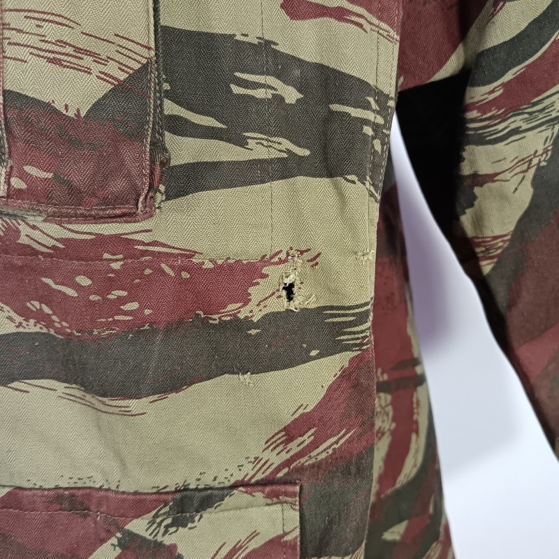 VESTE DE SAUT CAMOUFLEE DE PARACHUTISTE TAP MODELE 47/56 TROUPES AEROPORTEES 61 ème CT Cie DE TRANSMISSIONS