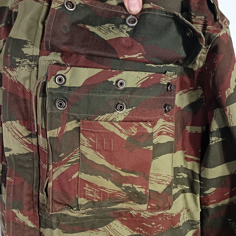 VESTE DE SAUT CAMOUFLEE DE PARACHUTISTE TAP MODELE 47/56 TROUPES AEROPORTEES 61 ème CT Cie DE TRANSMISSIONS