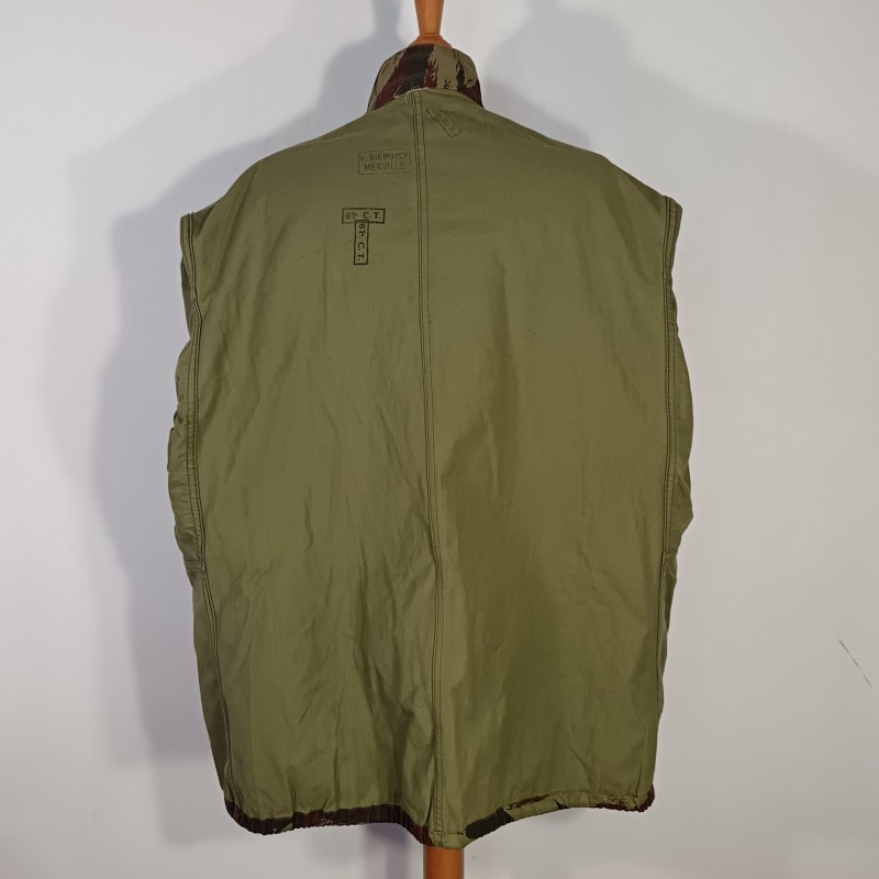 VESTE DE SAUT CAMOUFLEE DE PARACHUTISTE TAP MODELE 47/56 TROUPES AEROPORTEES 61 ème CT Cie DE TRANSMISSIONS