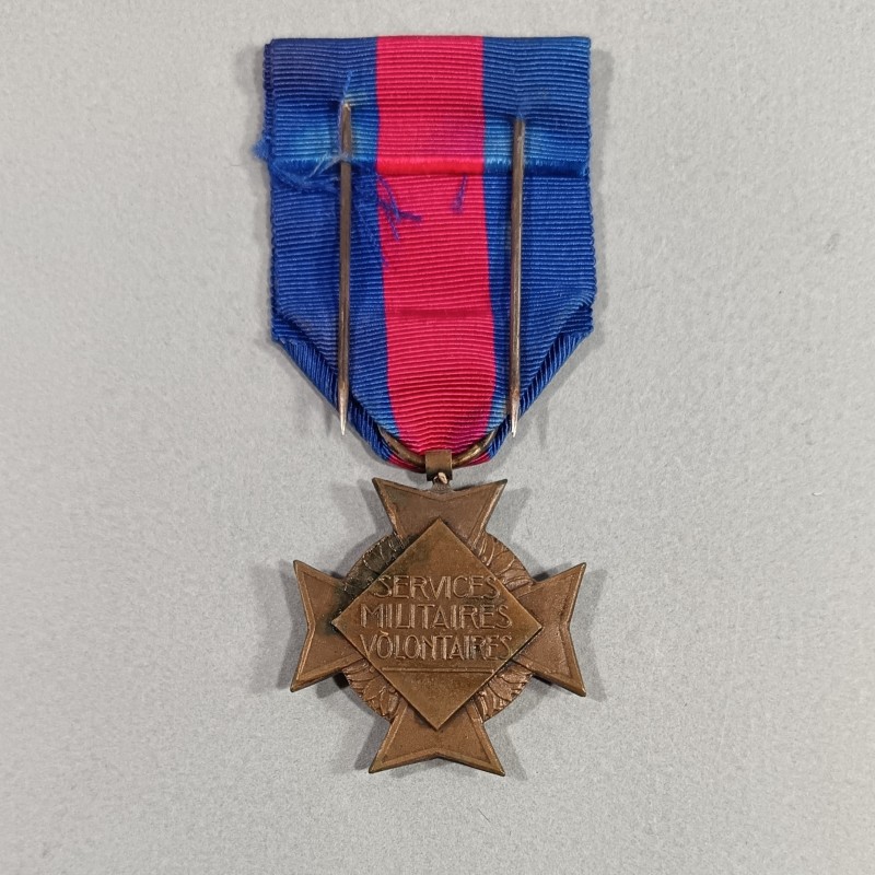 FRANCE MEDAILLE OU CROIX DE BRONZE DES SERVICES MILITAIRES VOLONTAIRES SECOND TYPE