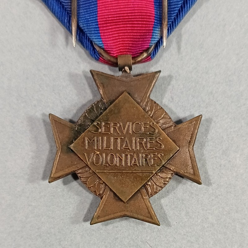 FRANCE MEDAILLE OU CROIX DE BRONZE DES SERVICES MILITAIRES VOLONTAIRES SECOND TYPE