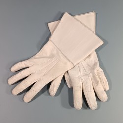 PAIRE DE GANTS CRISPIN EN CUIR BLANC CAVALERIE GENDARMERIE GARDE REPUBLICAINE GARDE AU DRAPEAU SAPEURS TAILLE 8.5