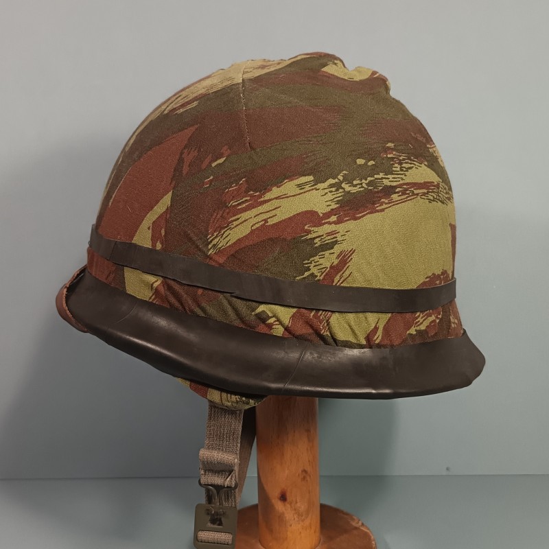 CASQUE FRANCAIS MODELE 1951 ET CAPUCHE 47-56 CASQUE LOURD MAMOU 1956 ET LINER ESPERAZA 1956