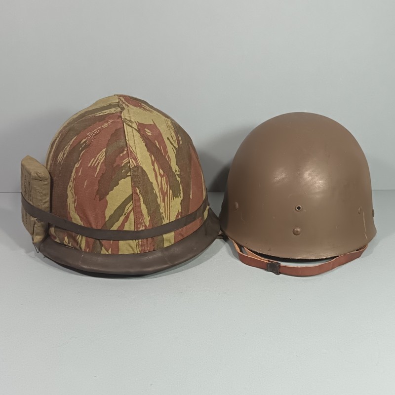 CASQUE FRANCAIS MODELE 1951 ET CAPUCHE 47-56 CASQUE LOURD MAMOU 1956 ET LINER ESPERAZA 1956