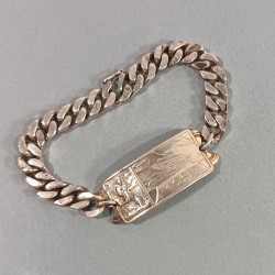 PLAQUE D'IDENTITE MILITAIRE GOURMETTE EN ARGENT CHASSEUR NOGIER 2 ème REGIMENT DE CHASSEURS 67-68 ARME BLINDEE CHAR DE COMBAT