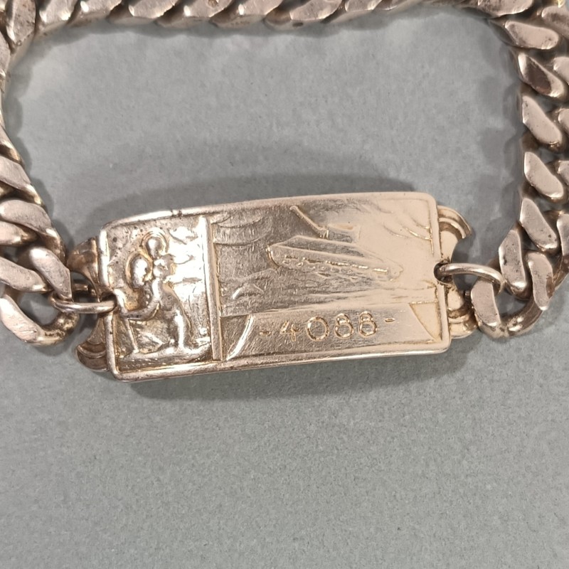 PLAQUE D'IDENTITE MILITAIRE GOURMETTE EN ARGENT CHASSEUR NOGIER 2 ème REGIMENT DE CHASSEURS 67-68 ARME BLINDEE CHAR DE COMBAT