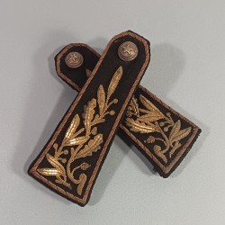 PAIRE D'EPAULETTES D'OFFICIER EN CANNETILLE COMMIS ET OUVRIERS D'ADMINISTRATION POUR LA GRANDE TENUE TROISIEME REPUBLIQUE