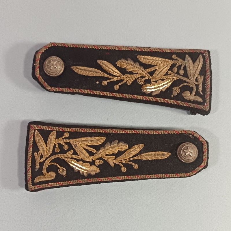 PAIRE D'EPAULETTES D'OFFICIER EN CANNETILLE COMMIS ET OUVRIERS D'ADMINISTRATION POUR LA GRANDE TENUE TROISIEME REPUBLIQUE