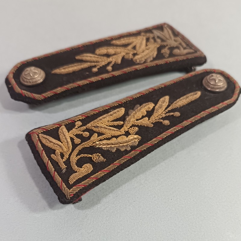 PAIRE D'EPAULETTES D'OFFICIER EN CANNETILLE COMMIS ET OUVRIERS D'ADMINISTRATION POUR LA GRANDE TENUE TROISIEME REPUBLIQUE