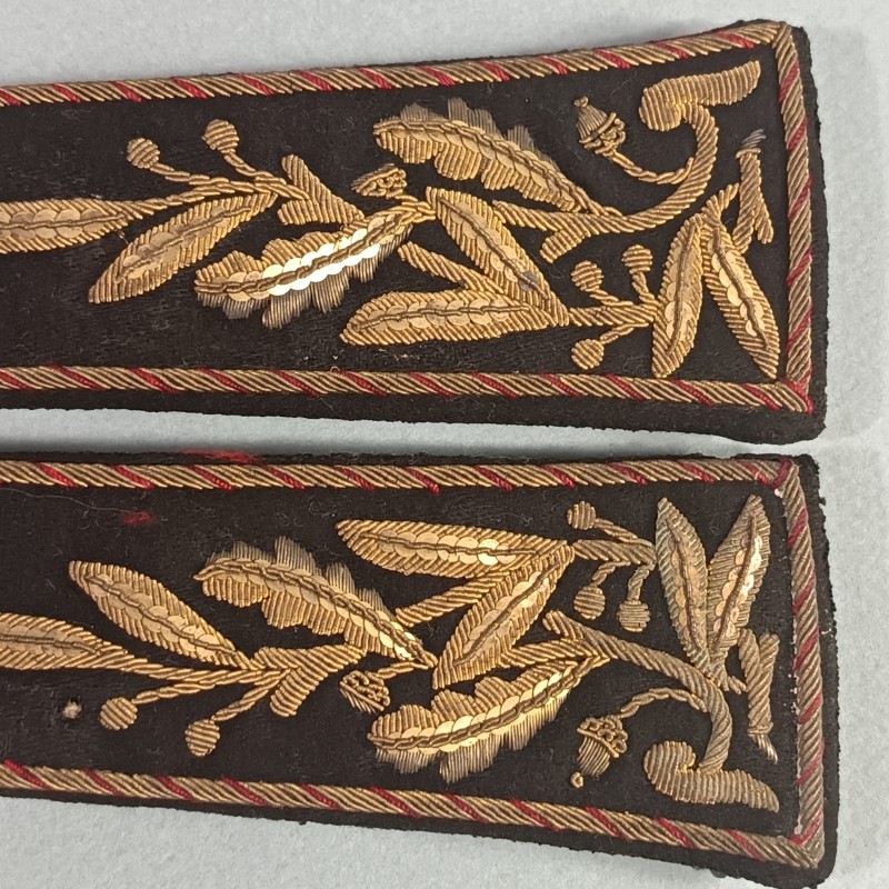 PAIRE D'EPAULETTES D'OFFICIER EN CANNETILLE COMMIS ET OUVRIERS D'ADMINISTRATION POUR LA GRANDE TENUE TROISIEME REPUBLIQUE