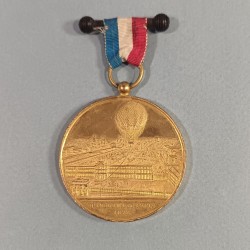 MEDAILLE SOUVENIR DE MON ASCENSION DANS LE GRAND BALLON CAPTIF A VAPEUR DE Mr HENRI GIFFARD 1878 PANORAMA DE PARIS