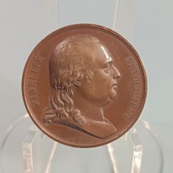 MEDAILLE LOUIS XVIII ORDRE ROYAL DU LYS OU ORDRE DE LA FIDELITE EN BRONZE DIAMETRE 4 cm