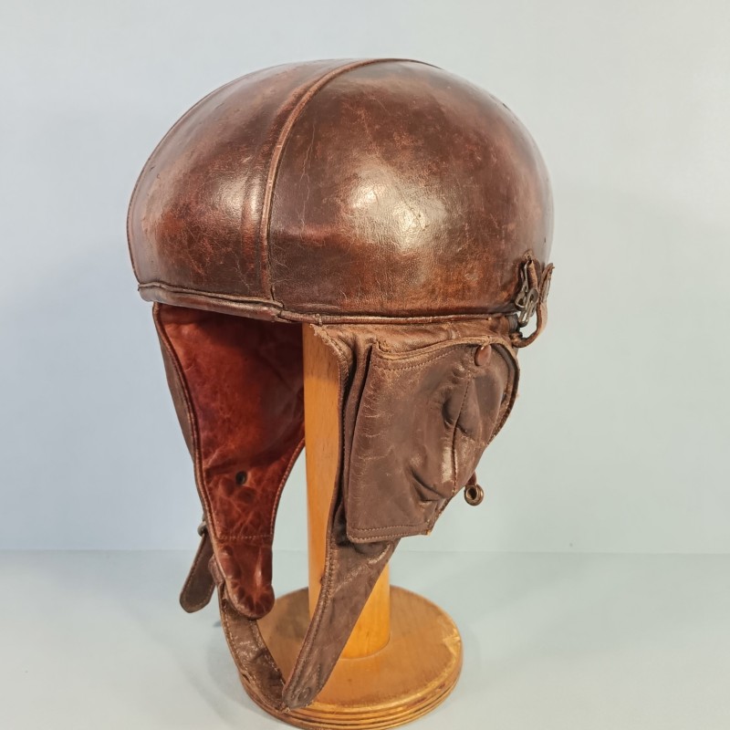 CASQUE DE PILOTE AVIATION 1940 EN CUIR GUENEAU AIRAILE OU ZINSZNER